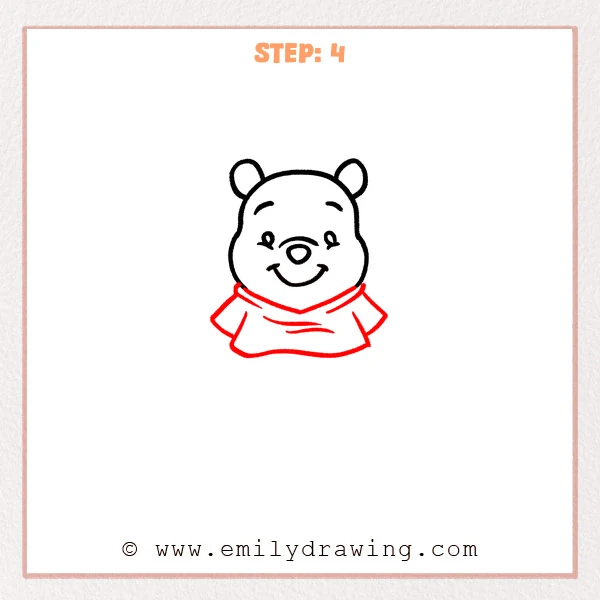 how to draw a winnie the pooh - Step 4